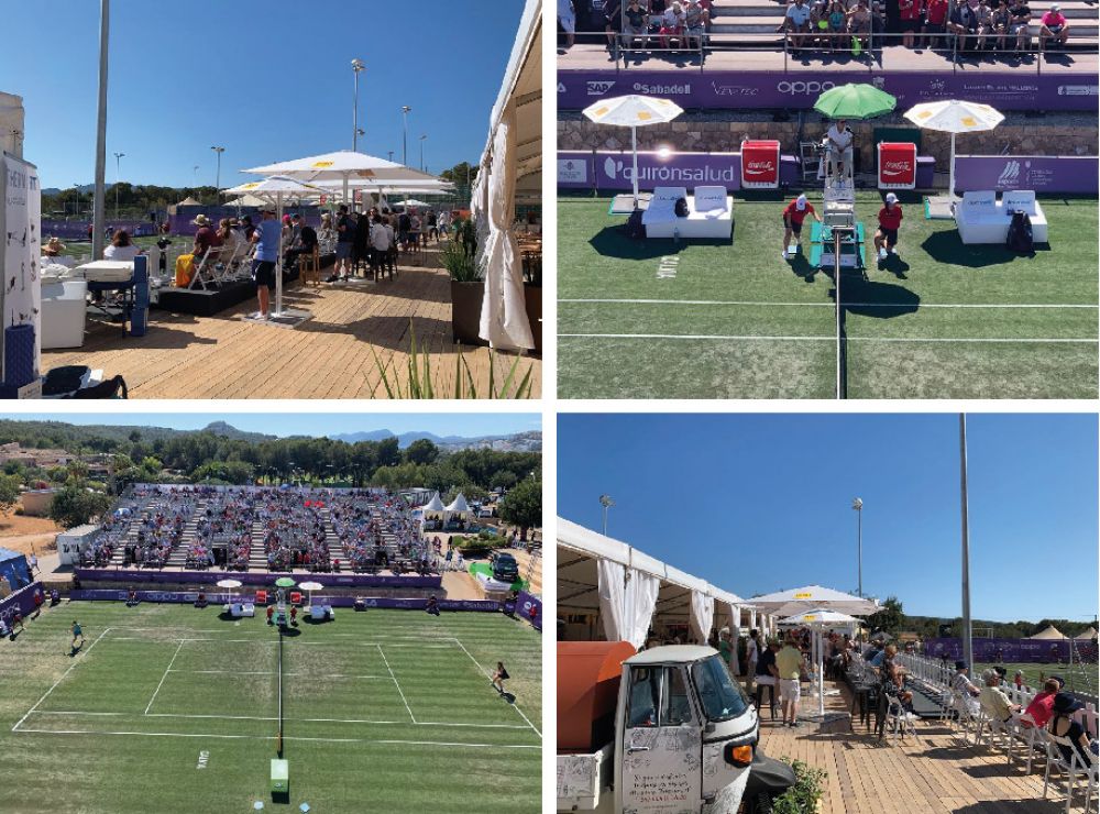 Indus and Azores parasols on the slopes and the stands of the WTA tournament